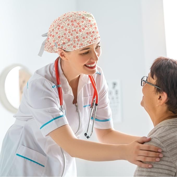 Scrub Caps Women Nursing Hats Floral Flowers - Image 6