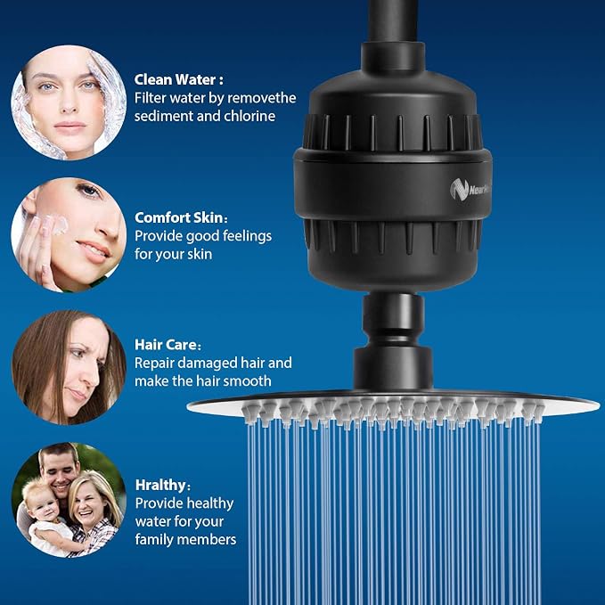 NearMoon Shower Head and 15 Stage Shower Filter Combo, High Pressure Filtered - Image 5