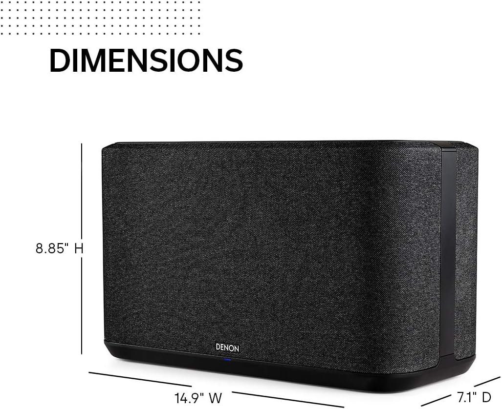 Denon Home 350 Wireless Smart Speaker – Powerful Stereo Sound, Wi-Fi & Bluetooth, HEOS Built-in, Alexa Built-in, Siri & AirPlay 2, Spotify Connect, Multi-Room Support, Black
