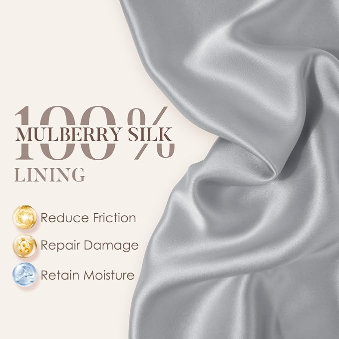LULUSILK Mulberry Silk Lined Sleep Cap, No More Frizzy Tangled Hair, Stay On - Image 2
