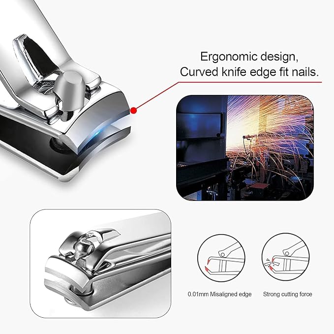 Manicure Set Women Men Nail Clipper Set Stainless Steel Toe Finger Nail - Image 8
