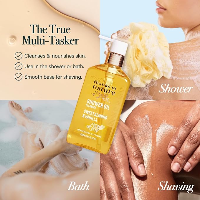 Shower Oil for Women with Sweet Almond and Vanilla, Luxe Oil Body Wash That - Image 4