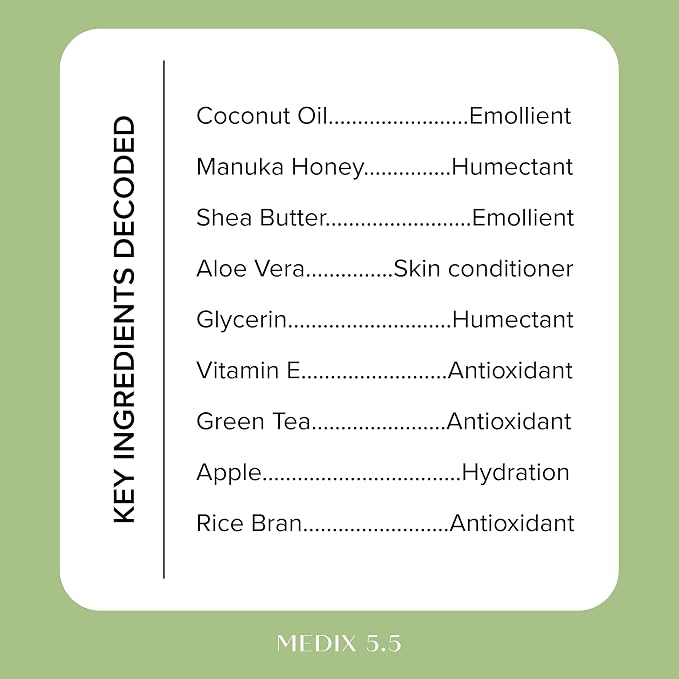MEDIX 5.5 Coconut Oil Lotion W/ Manuka Honey Cream Skin Care Face Moisturizer & - Image 4