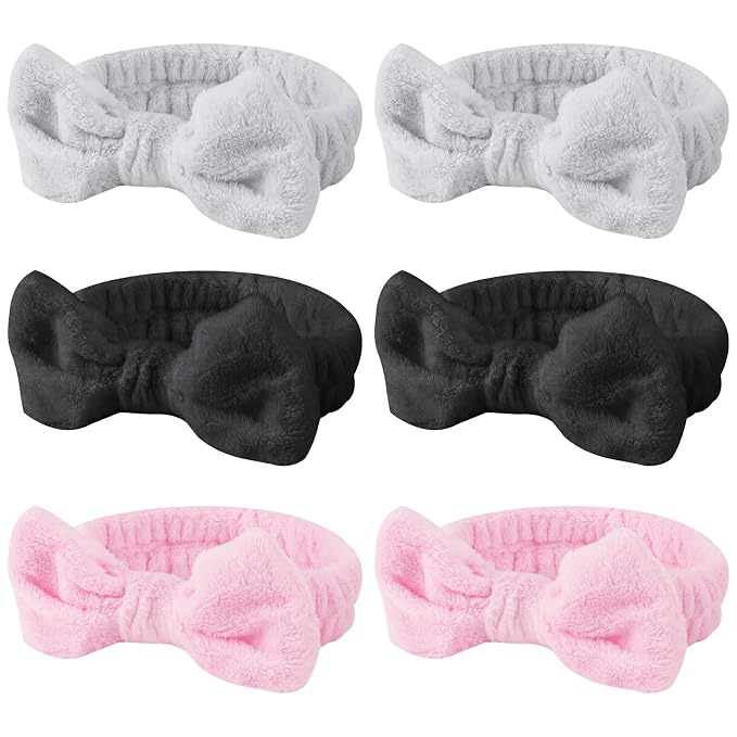 6 Pcs Fluffy Spa Headbands by Casoty