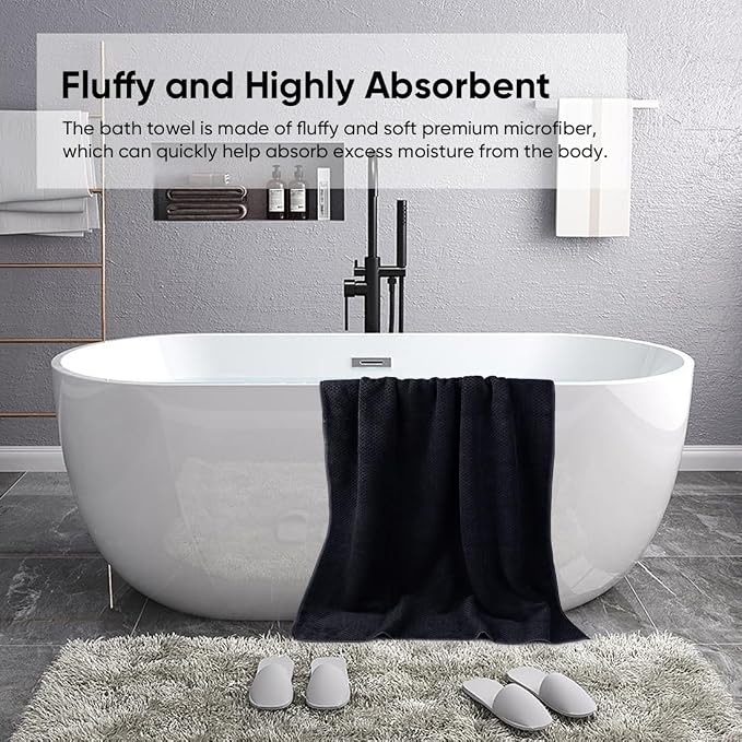 HOMEXCEL Bath Towels Pack of 2, Microfiber Ultra Soft Highly Absorbent Bath - Image 4