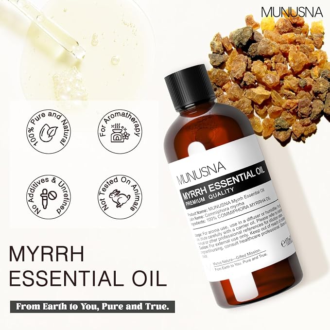 Myrrh Essential Oil 100ML, 100% Pure and Natural Myrrh Oils Aromatherapy Oil - Image 2