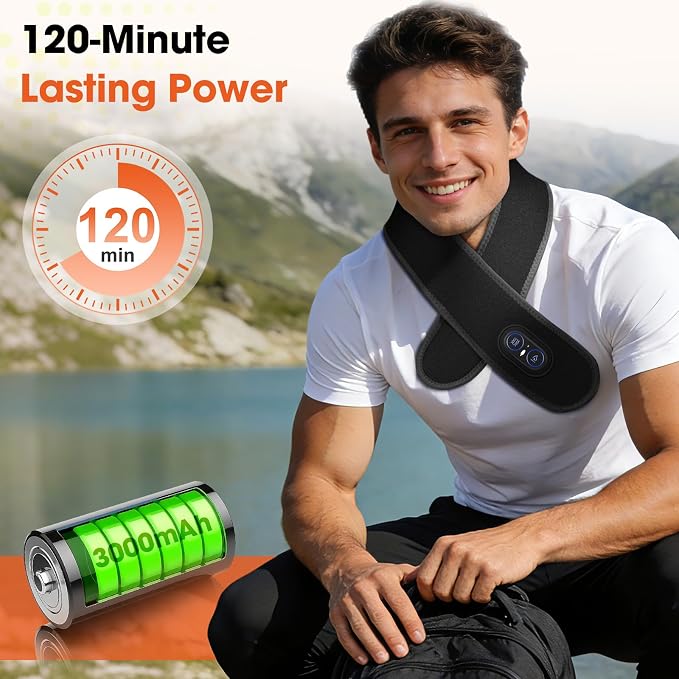 Cordless Neck Heating Pad Massager, 3000mAh Rechargeable Neck Massager - Image 3