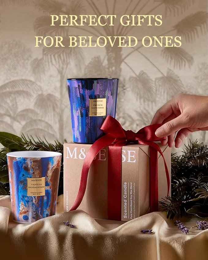 M&SENSE Wild Lavender Large Jar Scented Candle, 35oz 150H Non-Toxic Natural Soy - Image 7