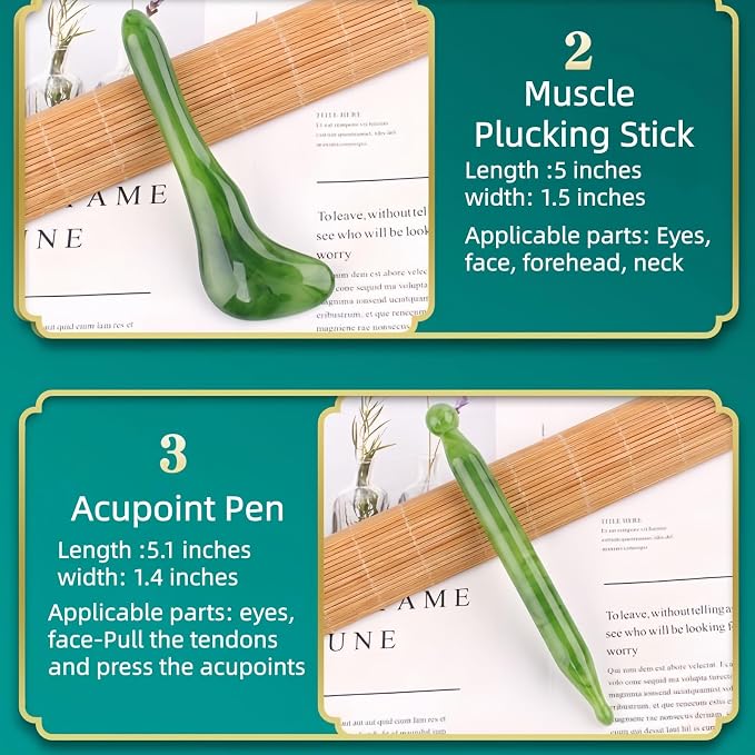 Gua Sha Scraping Massage Tool, GuaSha Facial Set, Natural Resin GuaSha Massage - Image 5