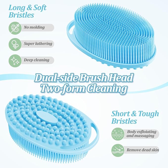 Silicone Back & Body & Face Scrubber Set 3PCS, Gentle Exfoliating Back & Body - Image 4
