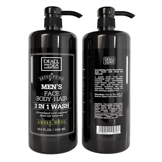 Dead Sea Collection Amber Wood Men’s Body Wash – 3 in 1 Body Wash - Image 8