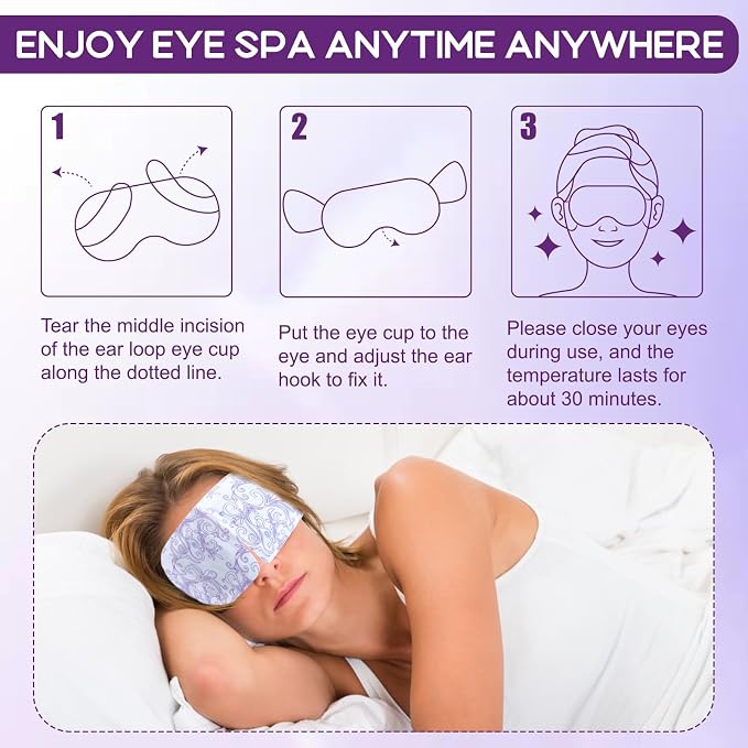 XPCARE 32 Pack Steam Eye Masks for Dry Eyes, SPA Warm Sleep Eye Mask, - Image 4