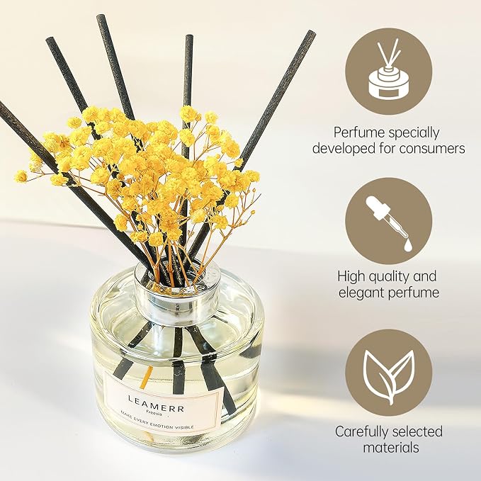 Reed Diffuser Sets Home Fragrance Essential Oil Diffuser Freesia Scent- 7 oz - Image 3
