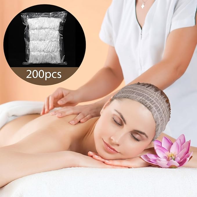 Chuangdi 100 Pieces Disposable Spa Headbands Soft Non-woven Facial Hair Band - Image 4