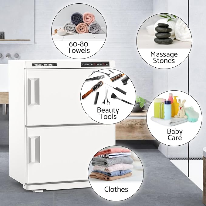 Kikihouse Hot Towel Warmer, 32L Large Capacity Hot Towel Cabinet, Facial Towel - Image 4