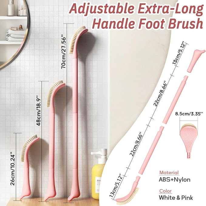 New Foot Brush & Foot File Set, 3-in-1 Foot Scrubber in Shower, - Image 2