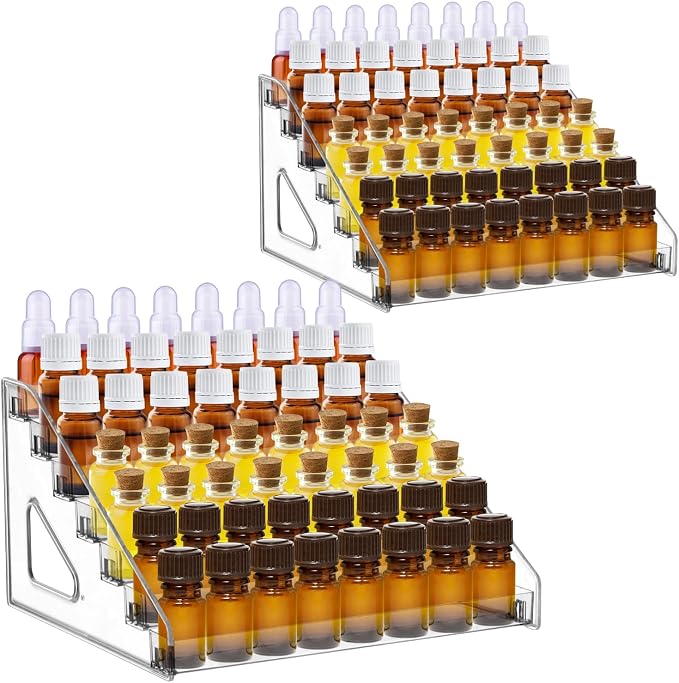 YEXEXINM 2 Pack 7 Tier Essential Oil Organizer, Essential Oil Storage Shelf by YEXEXINM