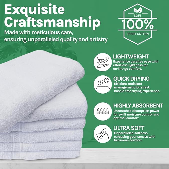 Towels N More 6 Pack 20"X40" Small Light Weight Gym Towels or Can be Used as - Image 4