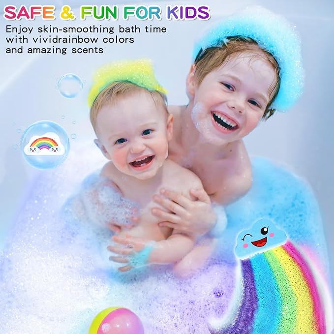 Rainbow Bath Bombs for Kids, Handmade 8 Pcs Kid Bath Bombs Gift Set, Easter - Image 2