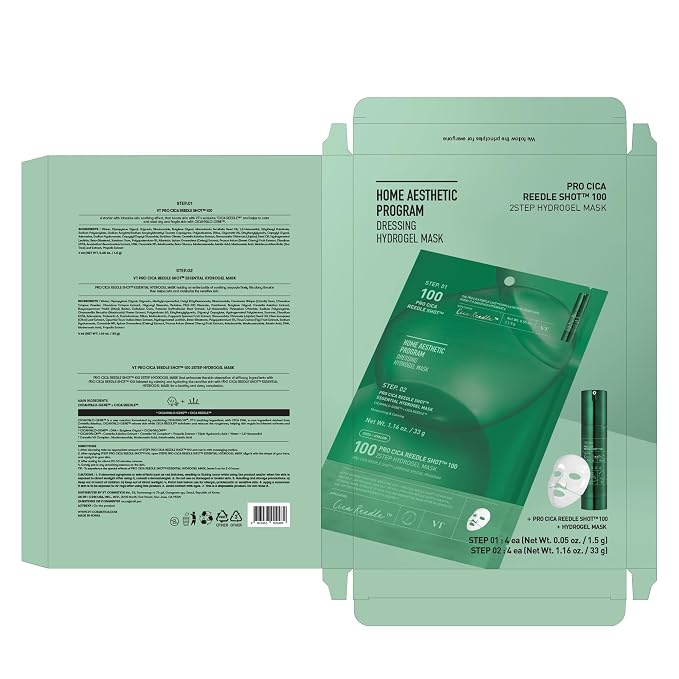 VT COSMETICS Pro Cica Reedle Shot 100 2-Step Hydrogel Mask, Intensive Calming - Image 8
