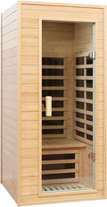 Far Infrared Sauna, 1 Person Infrared Sauna, Canadian Hemlock Wood 1290W by SalusHEAT