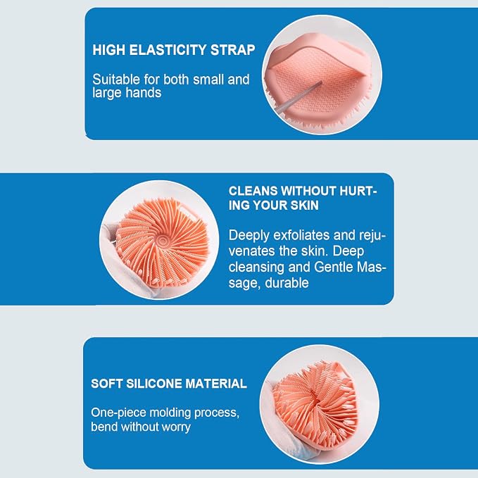 RamPula Silicone Body Scrubber, Silicone Loofah, Quick-Dry Exfoliating Body - Image 4