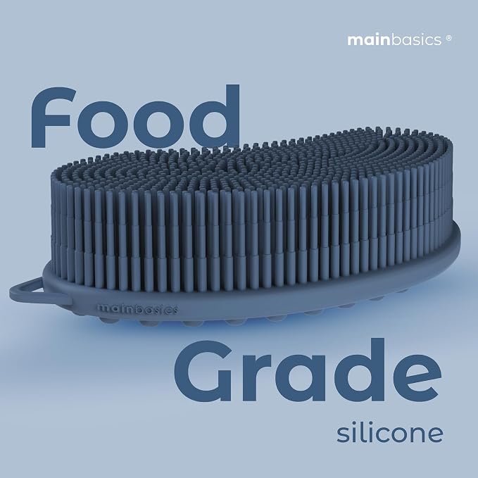 MainBasics Silicone Body Scrubber Dual-Sided Shower Loofah and Massaging Nodes - Image 6