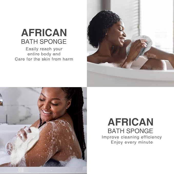 3 Pieces African Bath Sponge African Net Long Net Bath Sponge Exfoliating - Image 6