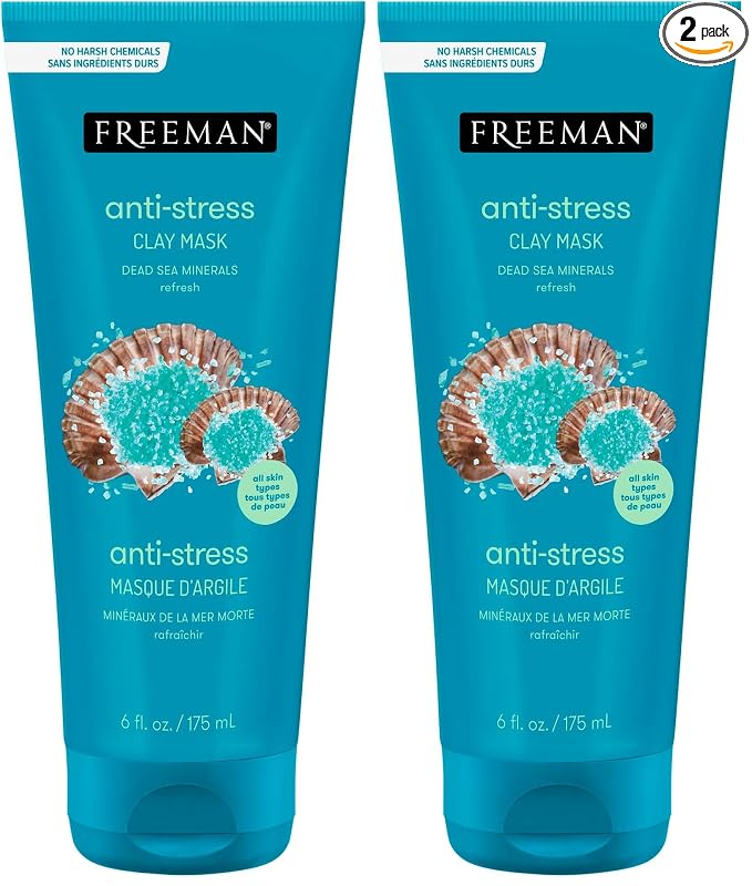 FREEMAN Dead Sea Minerals Anti-Stress Clay Facial Mask, Hydrating & Clarifying by Freeman