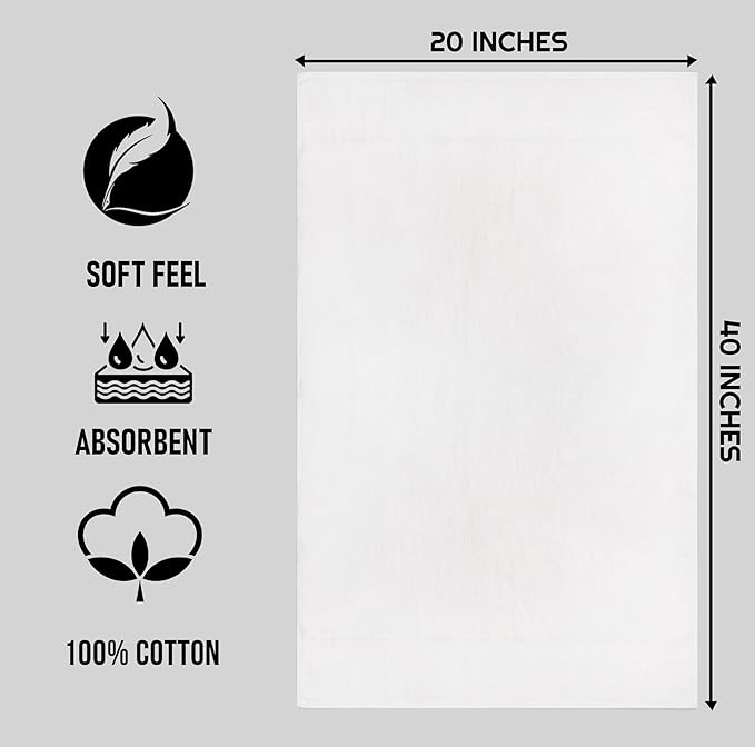 ZUPERIA White Bath Towels Bulk 24 Pack - Image 3