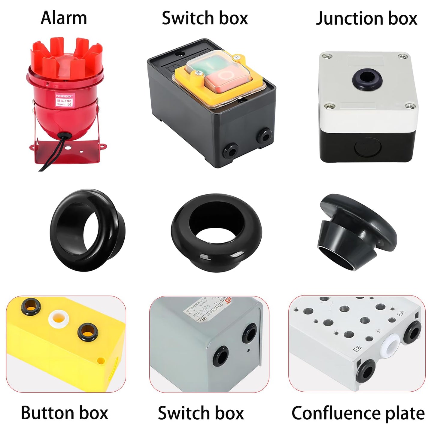 Qrity 9 PCS Rubber Grommets Cable Railing, Car Grommet, Cable Railing Protective Sleeves for Metal Posts, ID 30mm Mount Dia 35mm