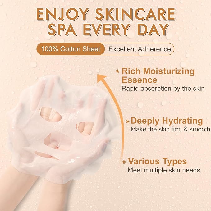 KONEUK 56 Pack Sheet Face Masks Skincare - Image 2