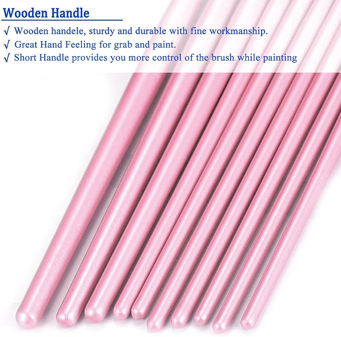BOSOBO Paint Brushes Set, 6 Pack 60 Pcs Round Pointed Tip Paintbrushes Nylon - Image 5