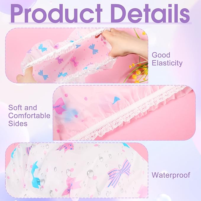 20 Pcs Reusable Plastic Shower Caps - Image 3