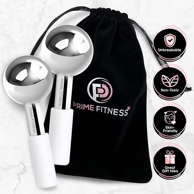Ice Globes for Facials | Unbreakable Steel Cooling Roller | Cryo Sticks for - Image 5