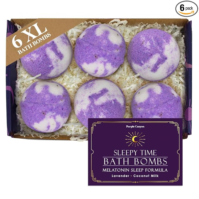 Purple Canyon Bath to Bed Natural Bath Bombs | Calming and Relaxing Sleep by PurpleCanyon