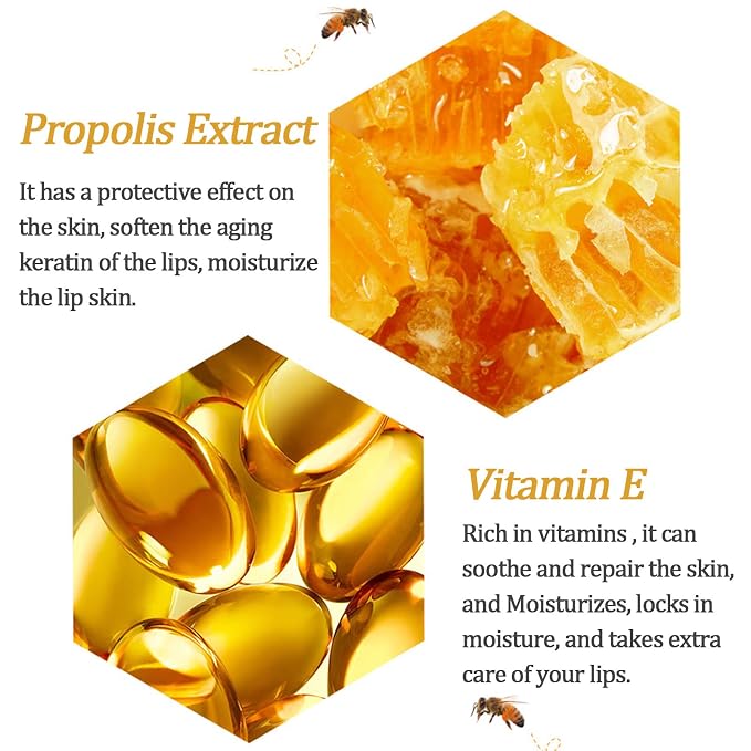 3 PCS Bee Lip Balm Lip Mask Honey Pot, Mothers Day Gifts, Honey & Strawberry & - Image 6