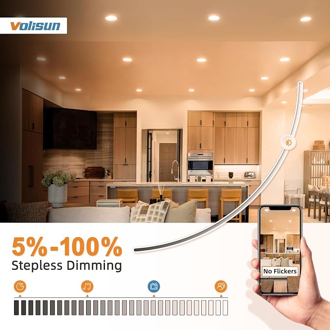VOLISUN 12 Pack 3 Inch 5CCT Recessed Light - Image 6