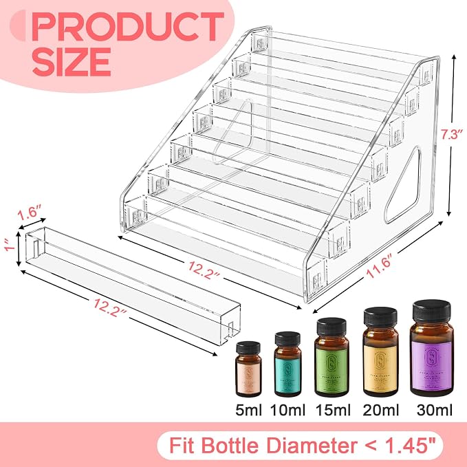 Vowcarol Essential Oil Organizer 7 Tier, Essential Oil Storage Shelf, Essential - Image 3