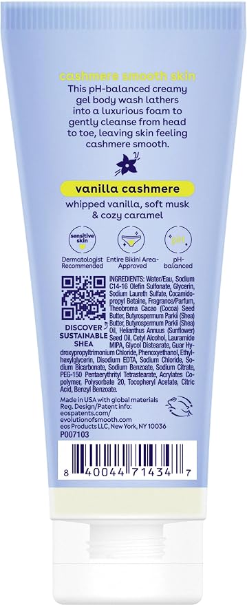 eos Travel Vanilla Cashmere Body Wash- Travel Size Body Wash, Moisturizing - Image 9