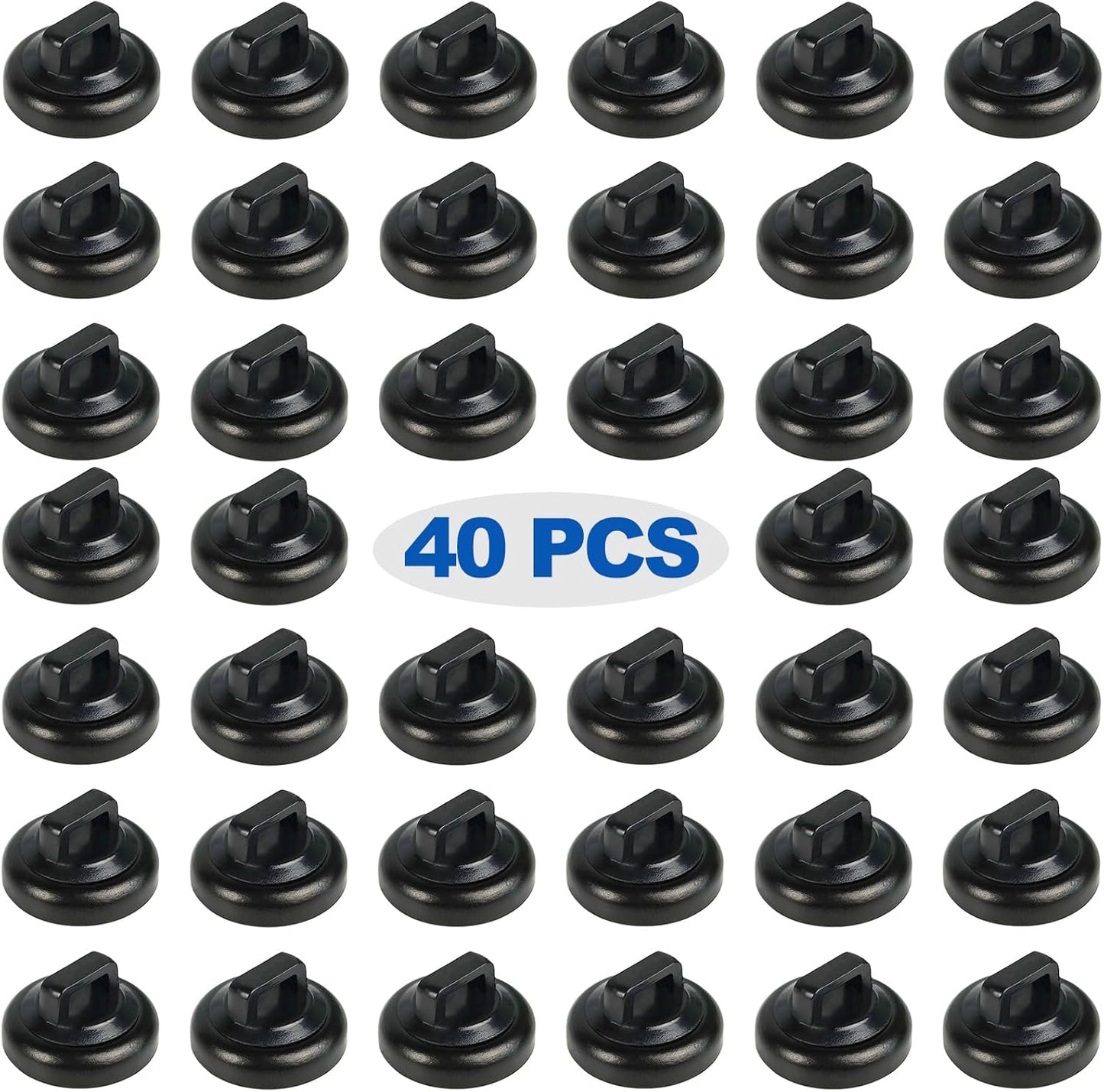 Magnetic Cable Zip Tie Mounts Clips Multipurpose Zip Ties Mount Base Holder Black Wire Cable Holder Mount Wire Clips Management for Home Office Marine Electrical Wiring (Black, 40 Piece)