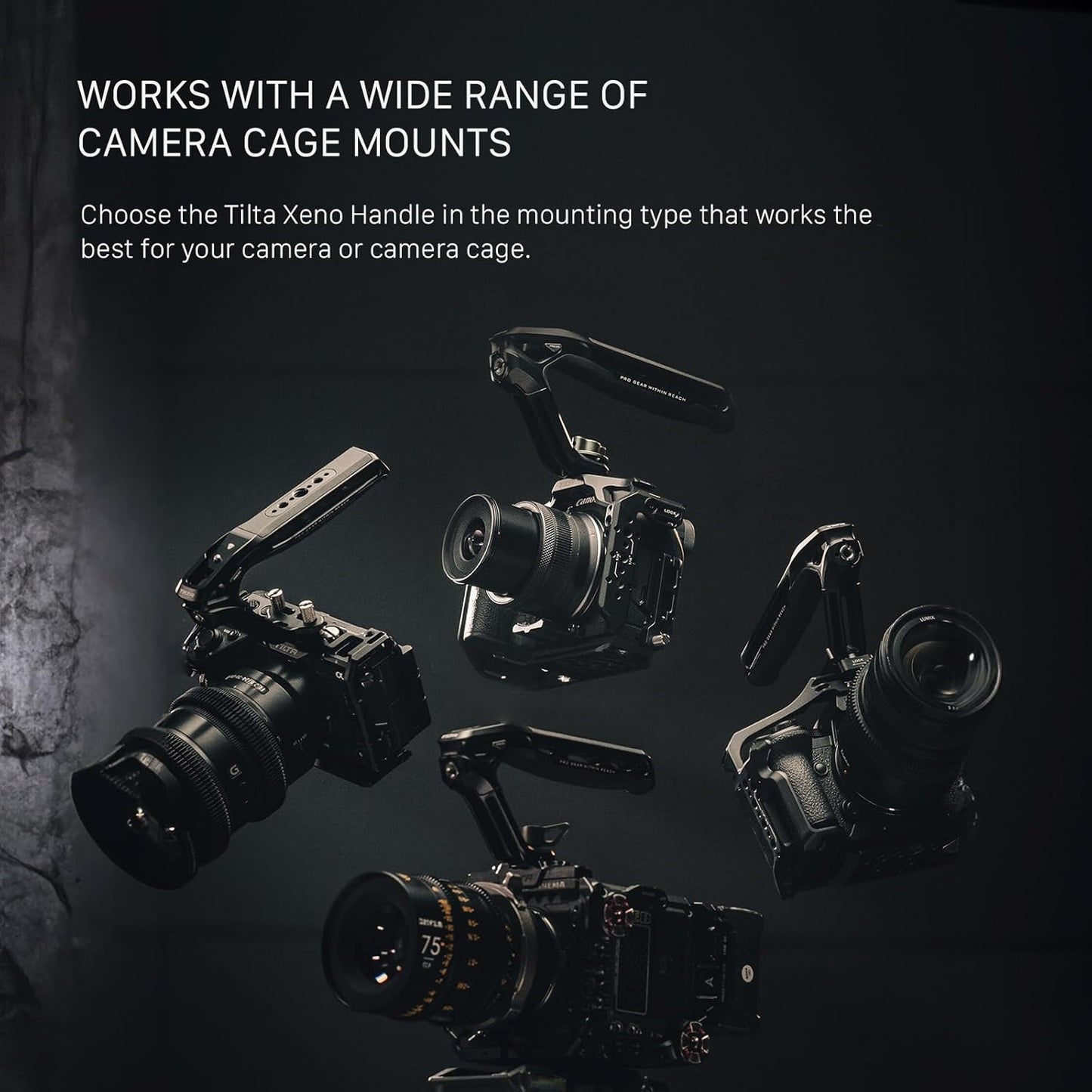 Tilta Xeno Top Handle for Filmmakers & Cameras-Titanium Gray | Aluminum Alloy and Silicone Build | 1/4″-20 Threads w/Locating Points | Safety Release Pin | Comfortable Handling (Dual 1/4"-20)