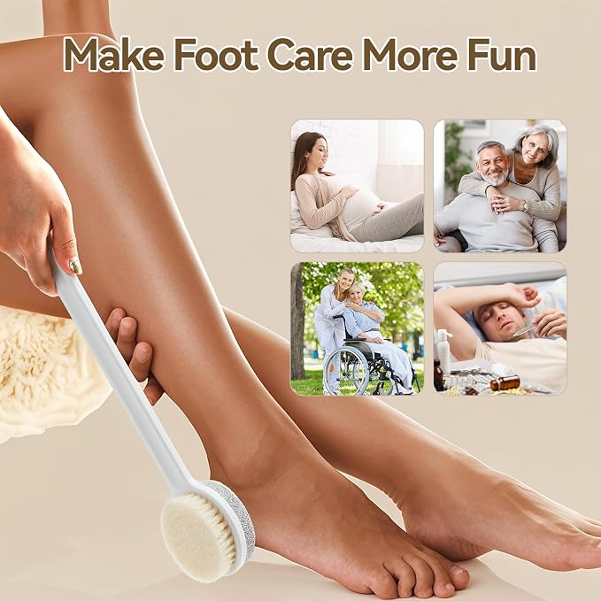 Foot Pumice Stone for Feet, 2 in 1 Foot Pumice Scrubber for Wet or Dry Brushing - Image 7