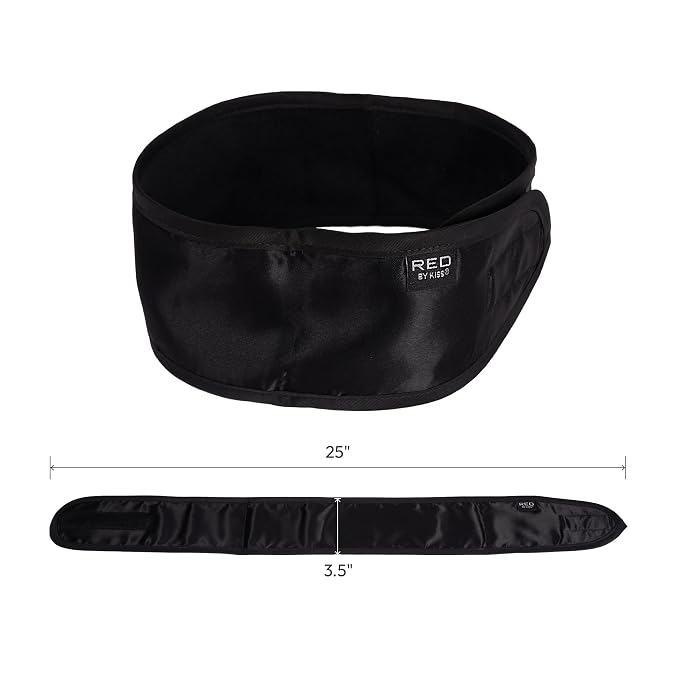 Red by Kiss Spa Headband for Washing Face, Adjustable Velcro Wrap Facial Makeup - Image 3