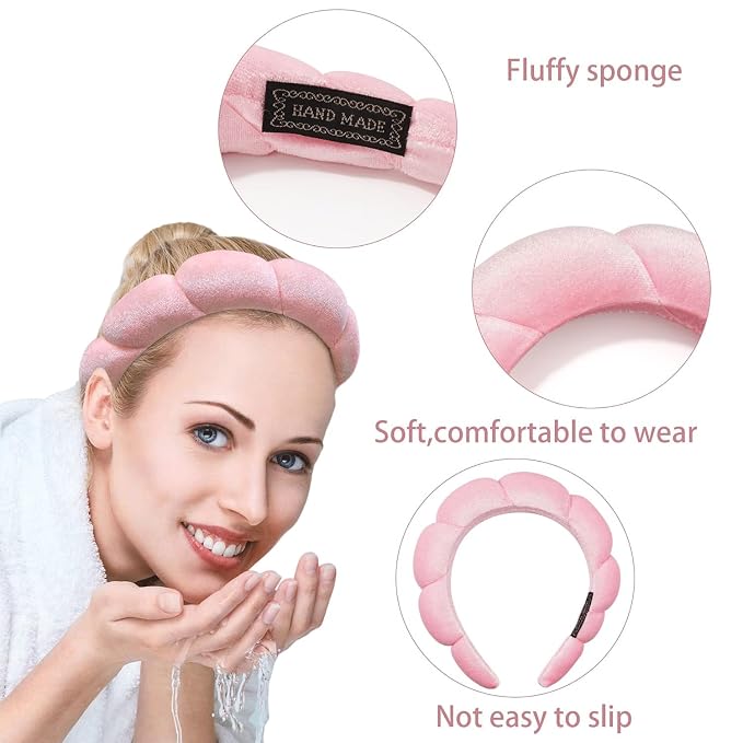 Ayesha Hairband, Sponge Soft Hairband Skincare Makeup Headbands - Image 4