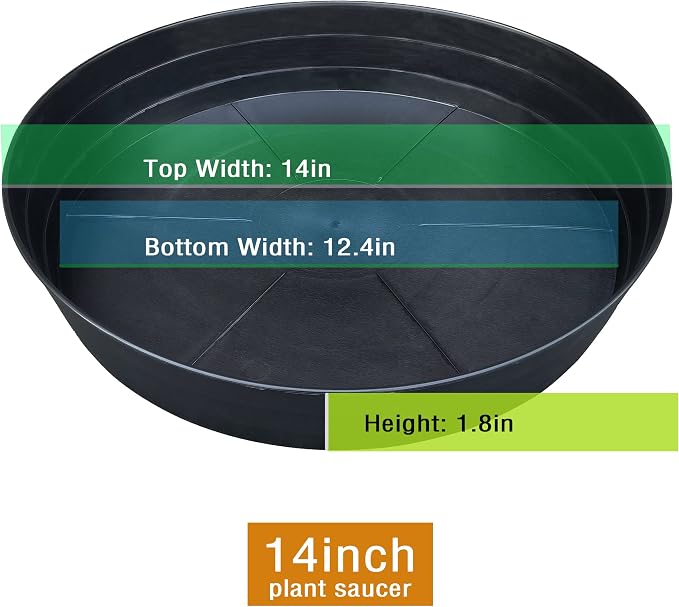 LWALRS Plant Saucer 14 Inch 2 Pack 10 12 14 16 18 20 25, Plastic Plant Trays - Image 2