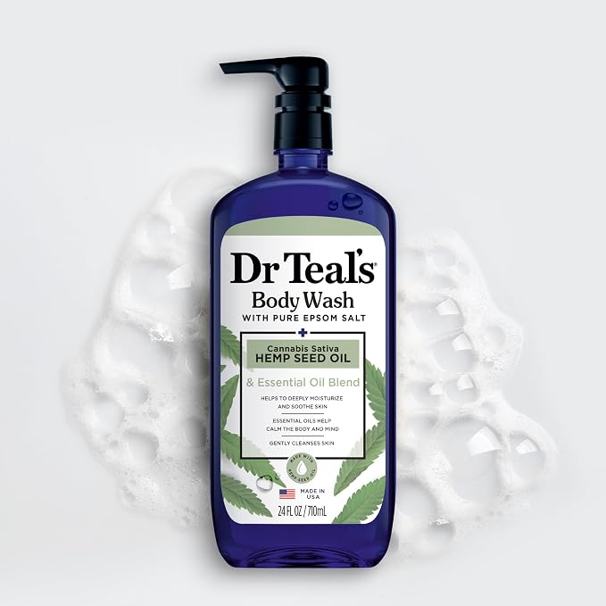 Dr Teal's Body Wash with Pure Epsom Salt, Cannabis Sativa Hemp Seed Oil - Image 8