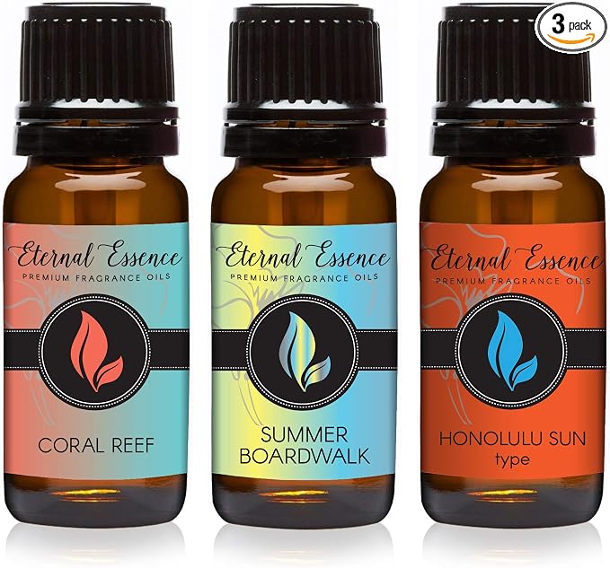 Trio - Summer Boardwalk, Honolulu Sun & Coral Reef - Premium Fragrance Oil Trio by EternalEssenceOils