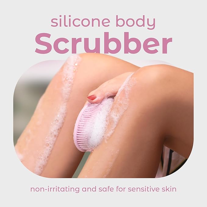 MainBasics Silicone Body Scrubber Dual-Sided Shower Loofah and Exfoliator - Image 2