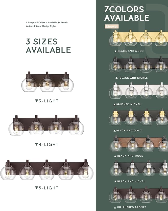 Bathroom Light Fixtures Over Mirror, 5-Light Oil Rubbed Bronze Bathroom Vanity - Image 7